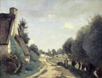 Een weg bij Arras, of huisjes, ca. 1842